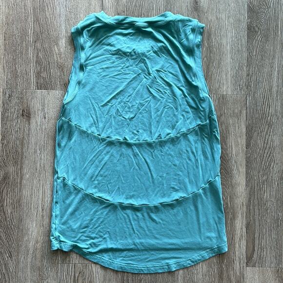 WodBottom High Low Muscle Tank Top High Neck Blue Size Small - Picture 4 of 4